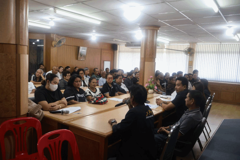 เทศบาลตำบลฉวาง ประชุมประชาคมการรับรองกรณีผู้ประสบอุทกภัย ประจำปี 2568 ชุมชนริมแม่น้ำตาปี