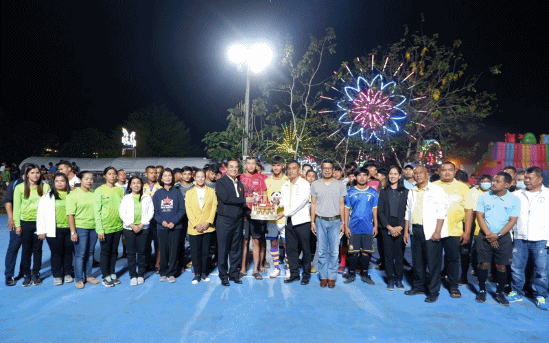 เทศบาลตำบลฉวาง จัดพิธีเปิดการแข่งขันกีฬาฟุตซอล งานประเพณีปีใหม่/กาชาด อำเภอฉวาง 2566